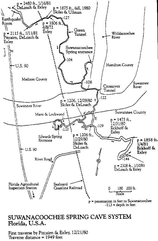 Suwanacoochee Cave map