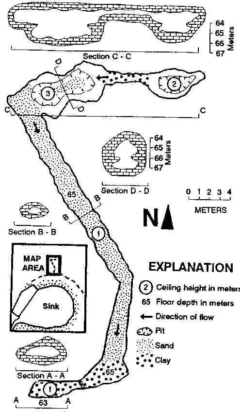 Warm Mineral Springs cave map USA