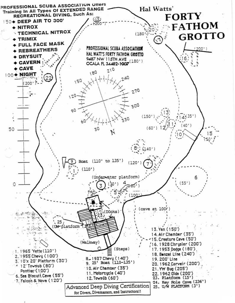 Forty Fathom Grotto map