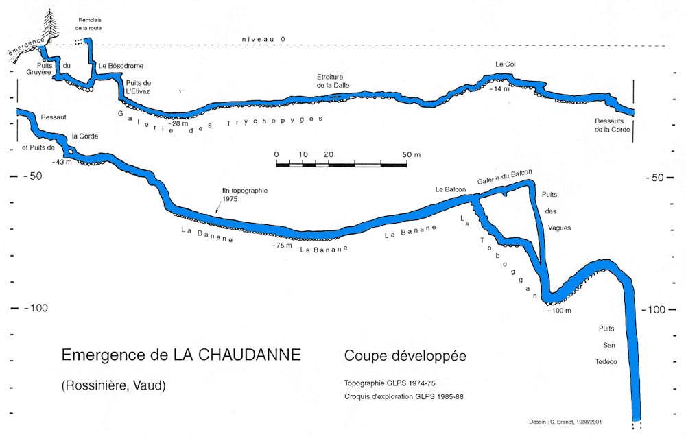 Chaudanne cave map