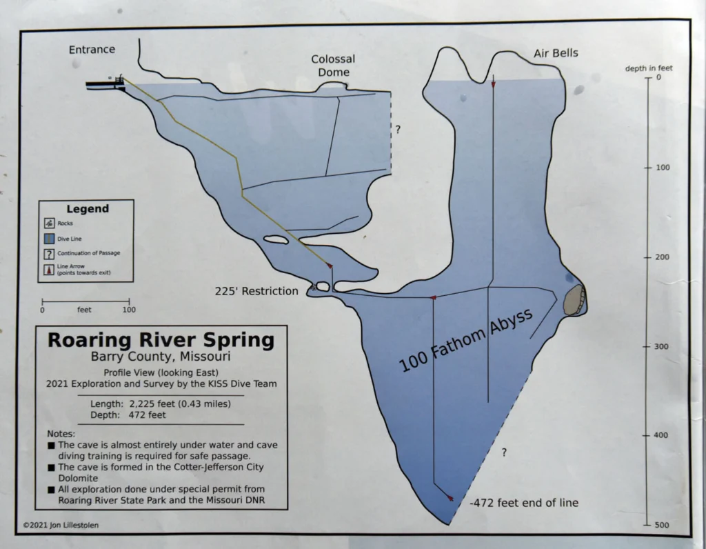 roaring river cave map